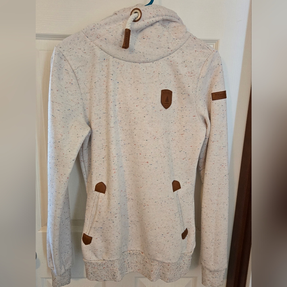 Wanakome Cream Speckled Sweater with Brown Accents